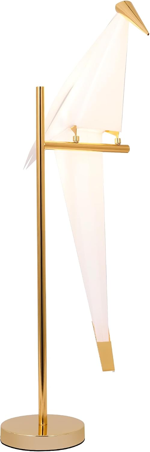 28.5 inch LED Table Lamp, Modern Bird Table Light Gold Metal Fixtures for Living Room Bedroom Office (Table lamp)