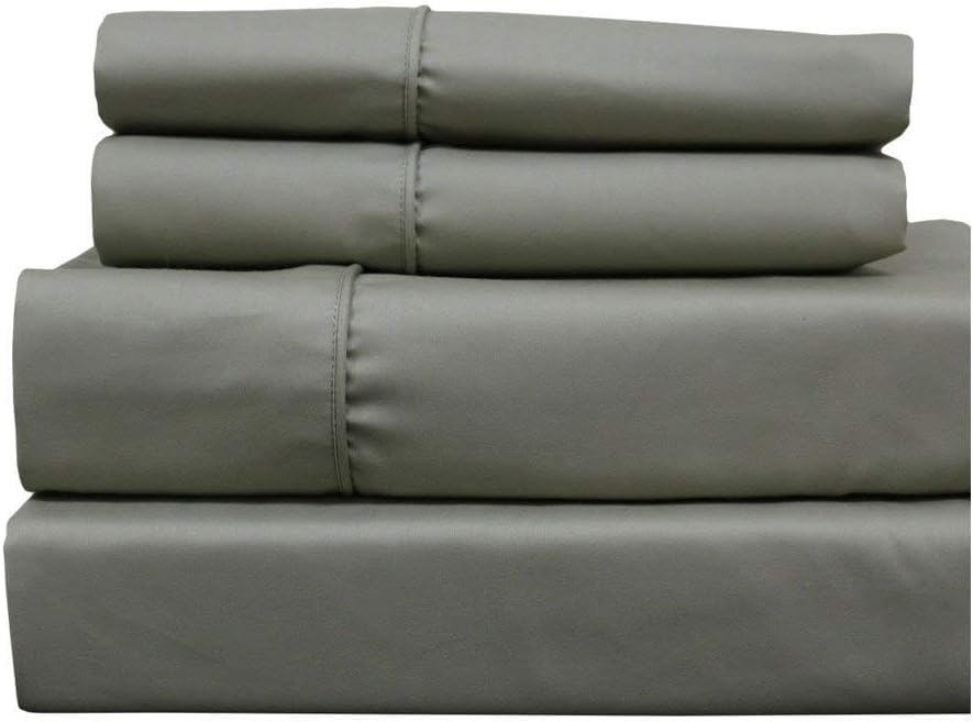 Royal Hotel Bedding Luxury Heavyweight 1000 Thread Count 4pc Bed Sheet Set 100% Cotton, Cool - Durable, Soft and Breathable Sheets in Top-Split King - Adjustable Head-Split King Size, Sage-Green