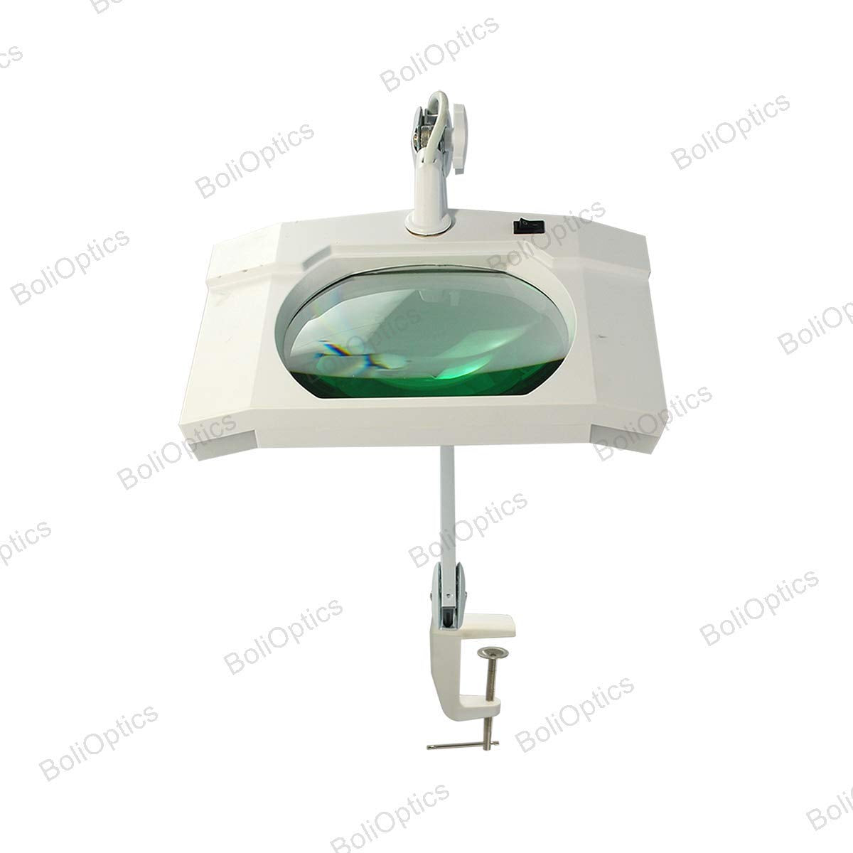 BoliOptics Glass Lens LED Magnifying Lamp, 3 Diopter, 1.75X, 7x6 inch, Hands Free Adjustable Arm with Clamp for Professionals, Repair, Reading, Crafts, White