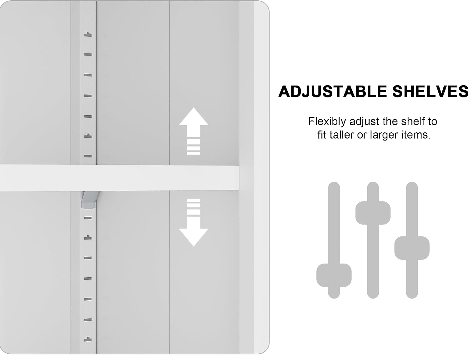 Narrow Glass Door Storage Cabinet Tall Metal Storage Cabinets with 4 Adjustable Shelves Freestanding 5 Tier Slim Pantry Cabinet for Kitchen Office Small Space