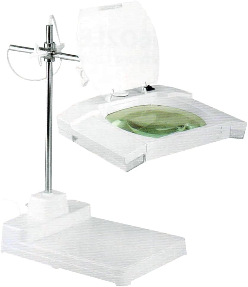 ELUCIDATE 5 Diopter White Magnifier Lamp | 2.5× Magnification | Dual Fluorescent Lighting | Flexible 7' x 5.2' Clamp-on Design