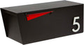 Rusty Design Modern Post-Mounted Mailbox with Personalized Address Numbers, Small Size #HC100 (with One Address Number)