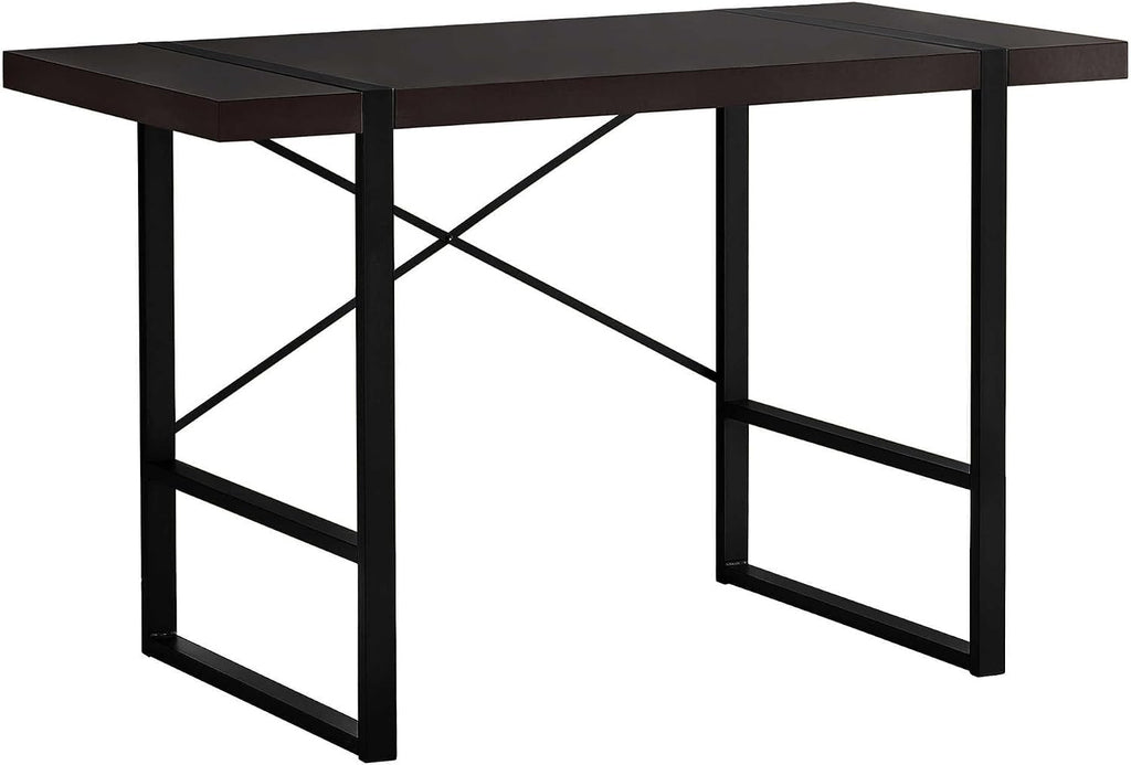 Monarch Specialties Laptop Table for Home & Office-Study Computer Desk-Contemporary Style-Metal Legs, 48' L, Cappuccino
