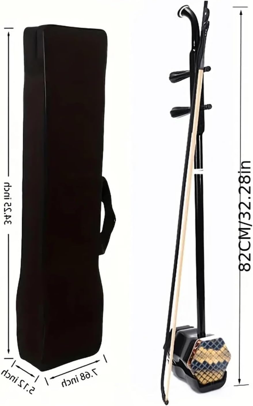 32-Inch Beginner's Erhu - Handcrafted Traditional Chinese Musical Instrument with, Zero Animal Harm, International Compliance, Worry-Free Sound, Includes Protective Case