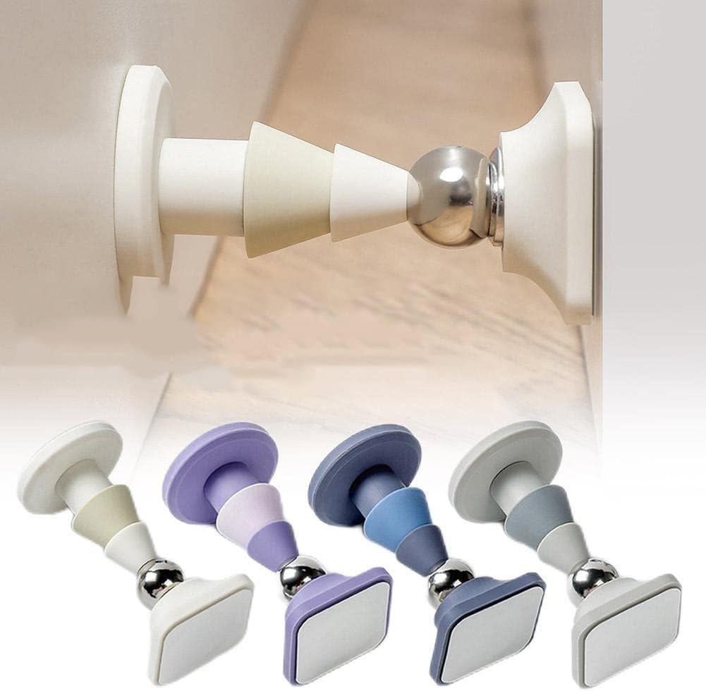 Door Stopper Silent Strong Magnetic Door Stop Catch Nail-Free Screws Mount for Door Suction Toilet Fixed(E)