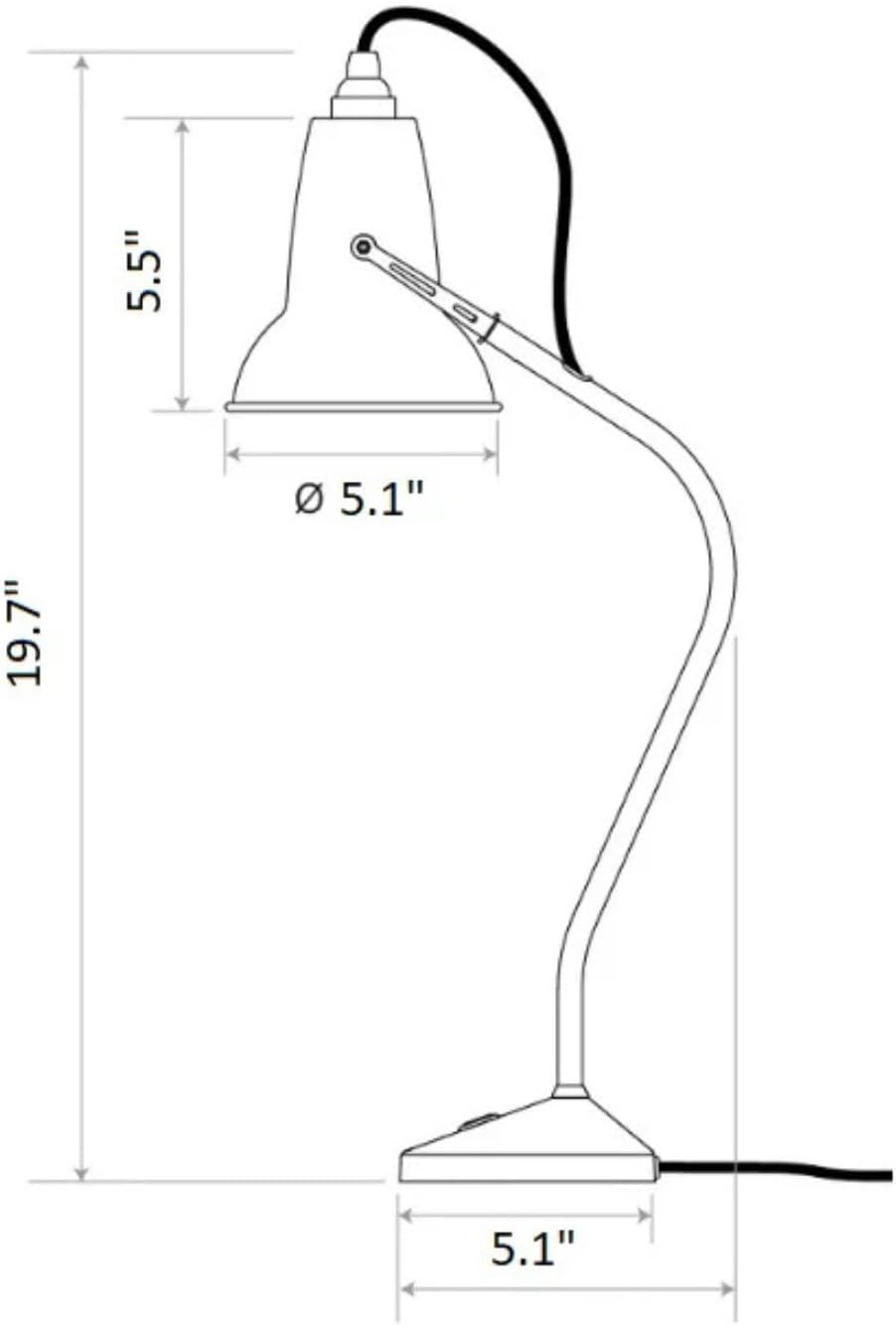 Anglepoise Original 1227 Mini Table Lamp | Gloss Paint Finish Cast Iron Base Steel Shade & Profiled Arm Chrome Plated Fittings Push Switch for Office Home Decor Bedroom Reading Lamp (Linen White)