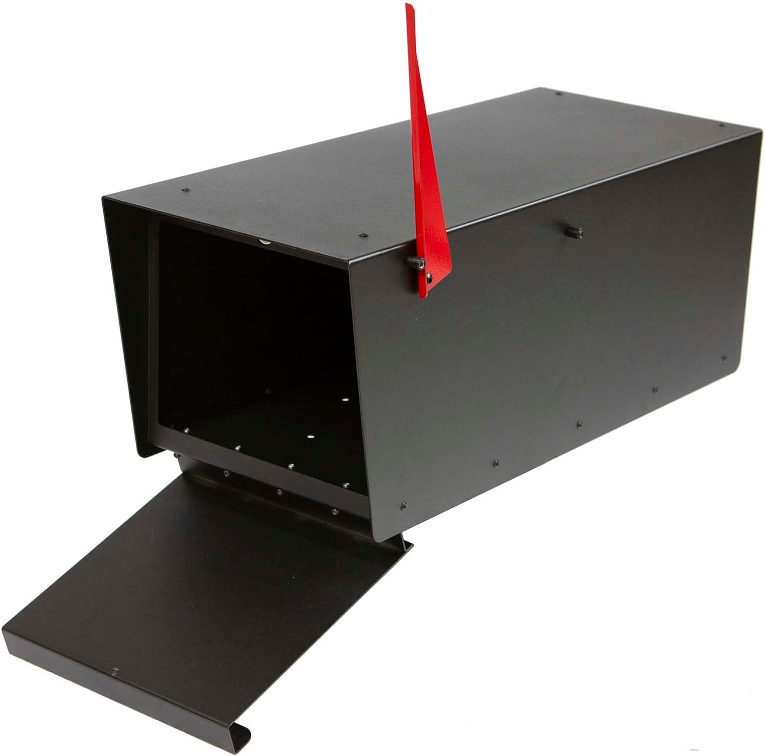 Rusty Design Modern Post-Mounted Mailbox with Personalized Address Numbers, Small Size #HC100 (with Four Address Numbers)