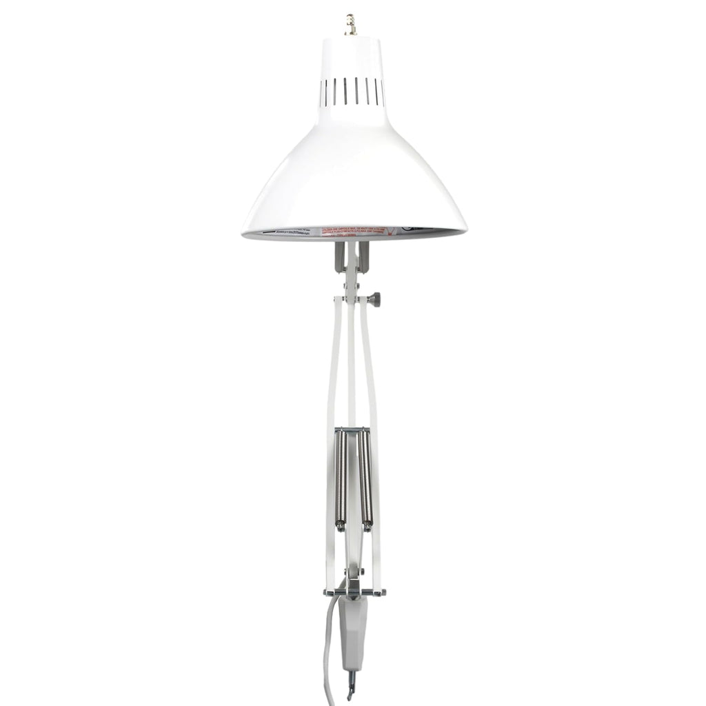 Luxo LS1AWT LS 23W CFL Task Light, 45' Powder-Coated Arm with External Springs, Edge Clamp, White