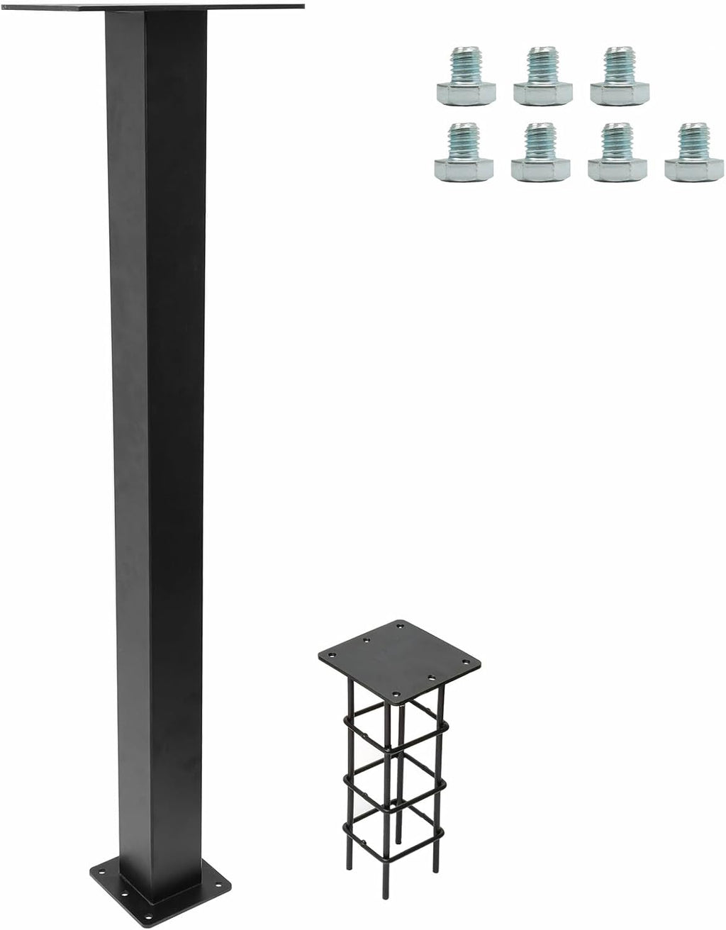 Outside Metal Mailbox Post, 34 inch In-Ground Heavy Duty Mailbox Pillar, Universal mounting Panel fits Most mailboxes. Suitable for Residential Roadside mailboxes