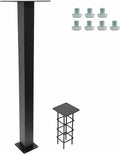 Outside Metal Mailbox Post, 34 inch In-Ground Heavy Duty Mailbox Pillar, Universal mounting Panel fits Most mailboxes. Suitable for Residential Roadside mailboxes