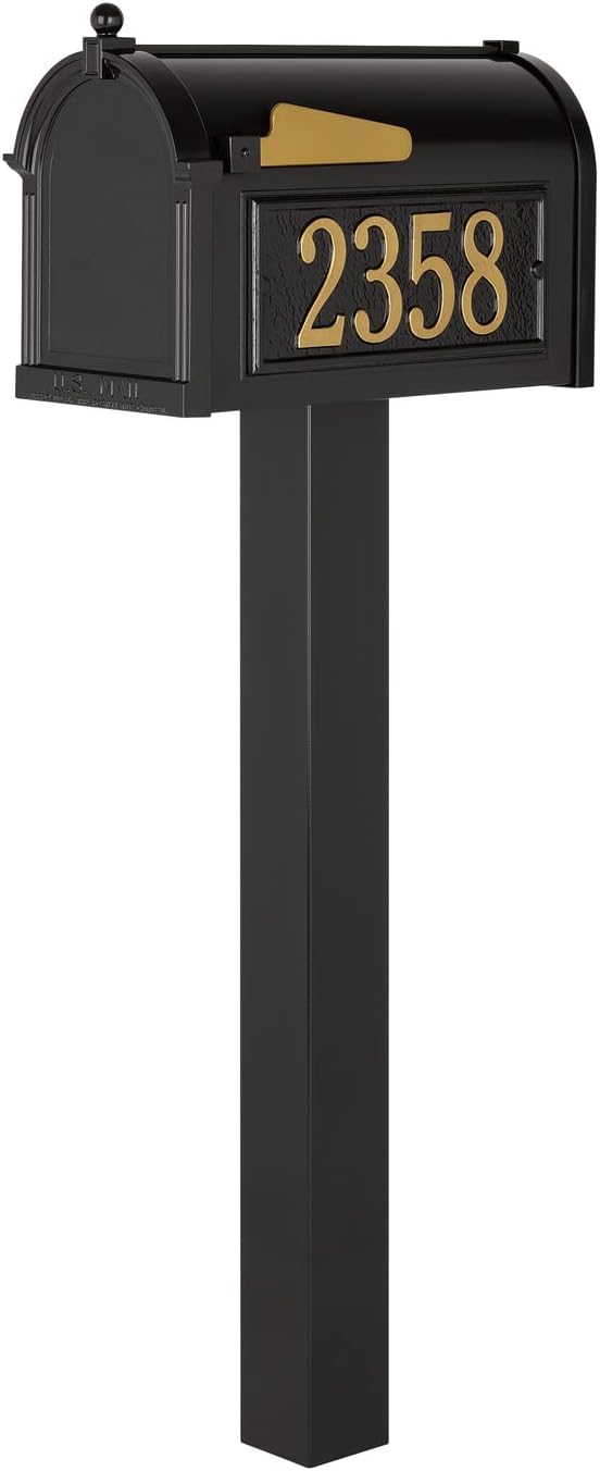 Whitehall Premium Mailbox Package - Black, Extra Large