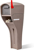 Step2 MailMaster Extra Large Mailbox & Post, Weather Resistant, Large Outdoor Mailboxes, Made of Durable Plastic, Easy to Install, Flag Included, Mocha