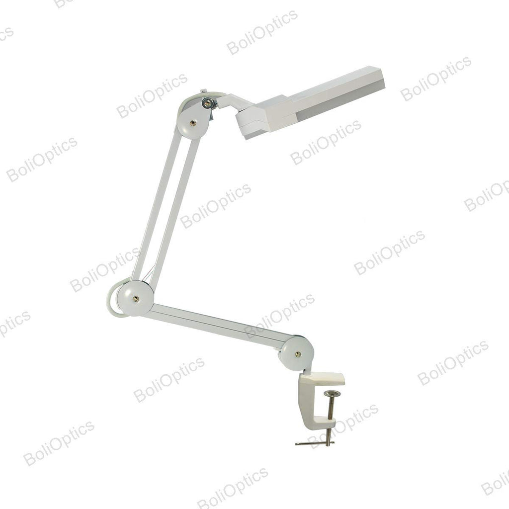 BoliOptics Glass Lens LED Magnifying Lamp, 3 Diopter, 1.75X, 7x6 inch, Hands Free Adjustable Arm with Clamp for Professionals, Repair, Reading, Crafts, White