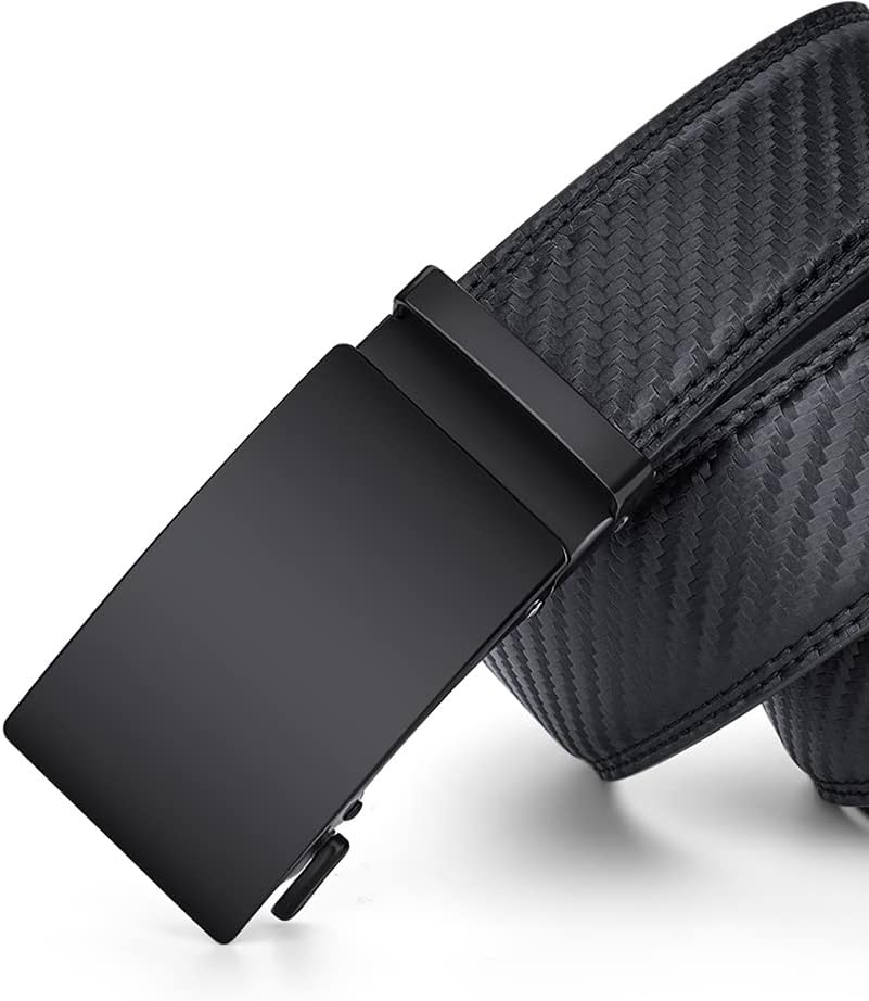 Automatic Ratchet Belt for Men - Genuine Leather Dress & Casual Use, Adjustable Buckle