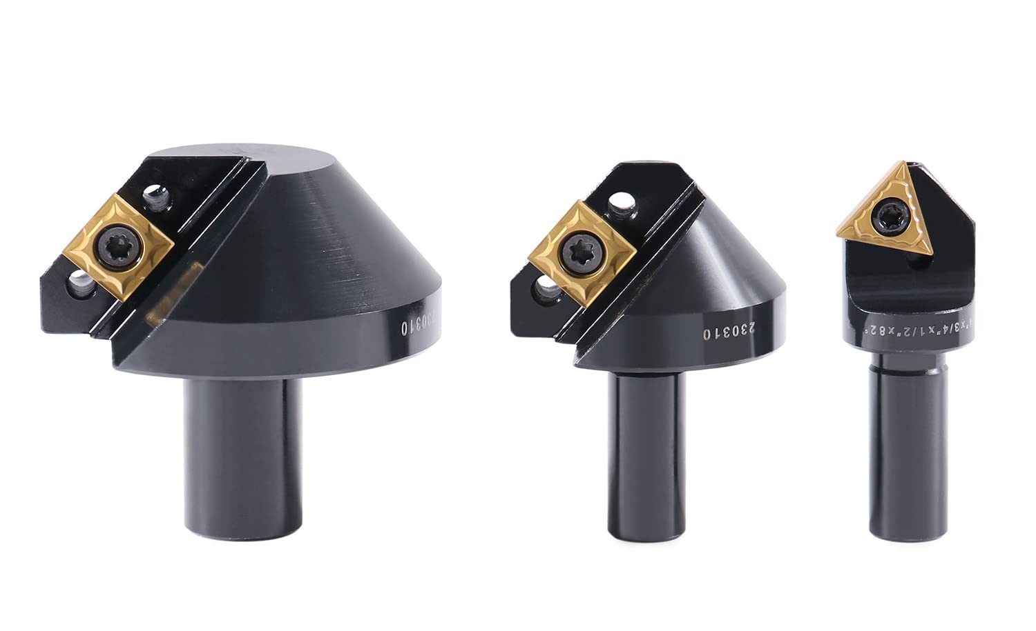 Accusize Industrial Tools, 1/4'', 1/2'' and 1-1/4'' 82 Degree Indexable Carbide Countersinks, 0046-0982