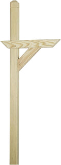 Peaceful Classics Wooden or Vinyl Mailbox Post – Weather-Resistant Outdoor Mailbox Stand with Shelf – Made in Lancaster, PA – Easy Assembly with Hardware Included (Wood, Unfinished)