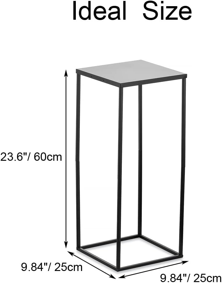 Black Plant Stand Pedestal Stand - 10 Pcs Metal Plant Stand, 23.6in Tall Flower Stand Vase Flower Holder, Wedding Centerpieces for Tables, Corner Planter Pot Rack for Living Rooms, Home, Patio Decor