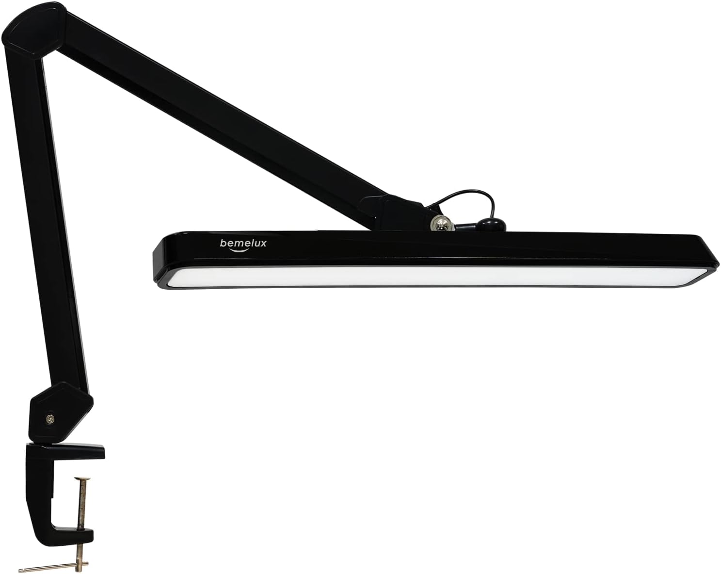 LED Architect Desk Lamp with Clamp, Metal Swing Arm 2000 Lumens Dimming Office Table Lamp for Task Work Drafting Reading Desktop, 234 LEDs,24W,5 Color Temperatures Workbench Lamp(Black, 24CCT)