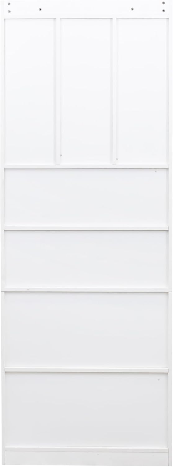 ZeHuoGe L-Shaped Corner Computer Desk for Home Office or Study Desk, Study Modern Style Table with Drawers, Bookshelf & Hutch, 2-in-1 L-Shaped Design, Large Working Space (White)