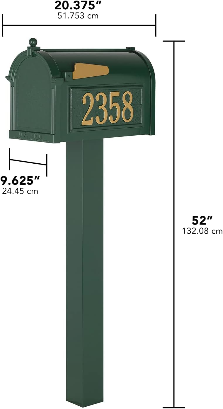 Whitehall Premium Mailbox Package - Green,Extra Large