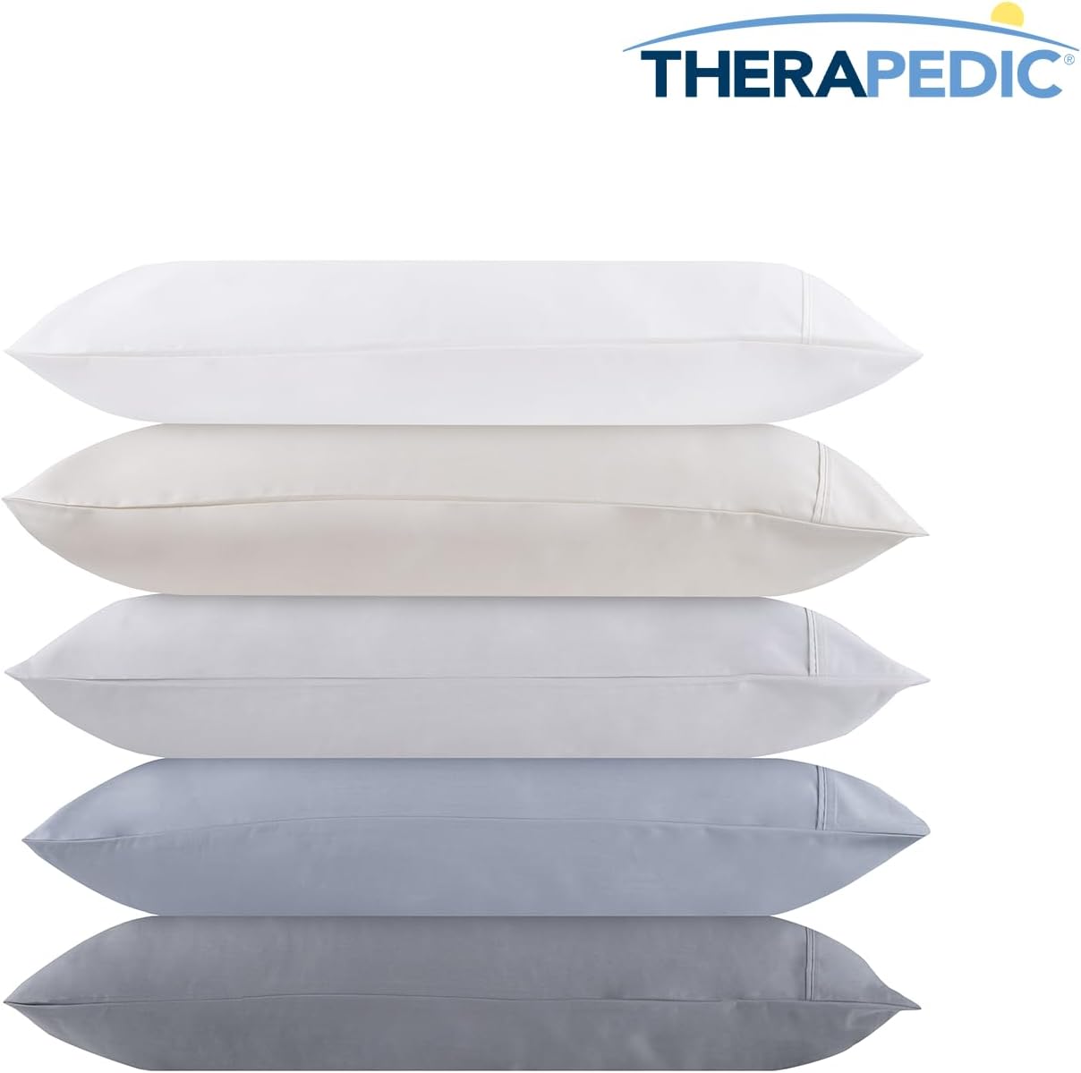 Therapedic 100% Organic Rayon Derived from Bamboo King Sheet Set | 1000TC 6-Piece Cooling Sheets Set, 16' Deep Pocket Fitted Sheet, 4 Pillowcases - Dark Grey