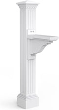Mayne Manchester Single Arm Mail Post - White - 26in L x 9in W x 58in H - Manchester Post & Arm, Hardware Kit (5852-W)