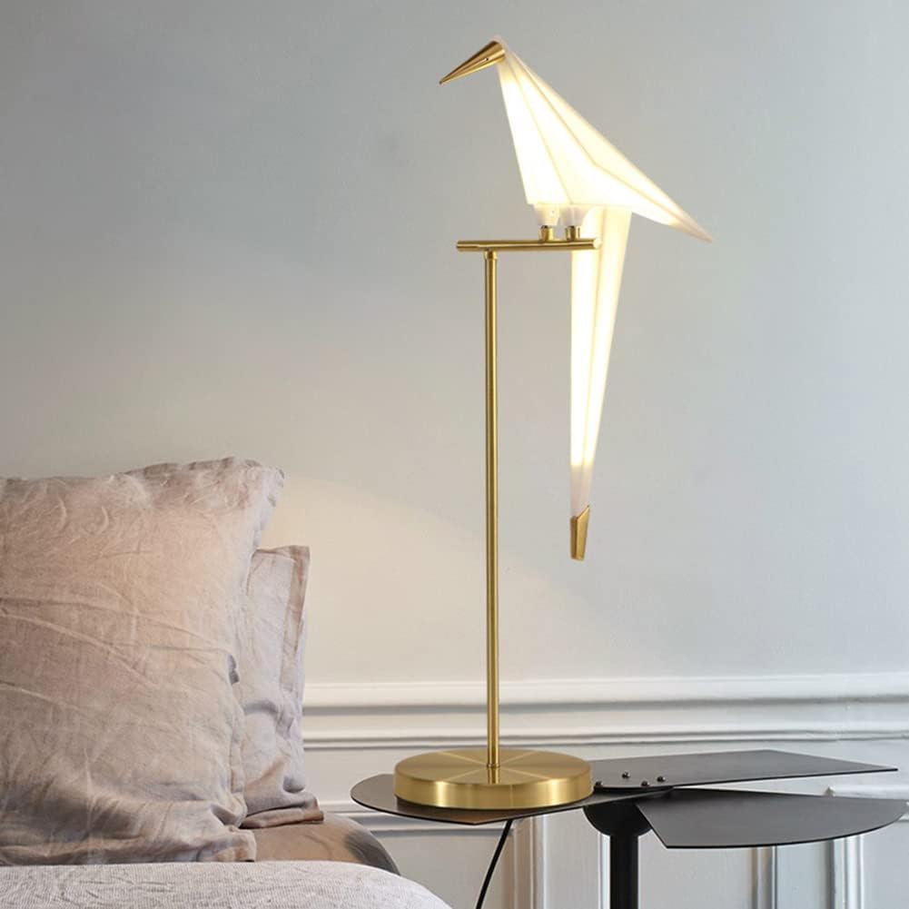 28.5 inch LED Table Lamp, Modern Bird Table Light Gold Metal Fixtures for Living Room Bedroom Office (Table lamp)