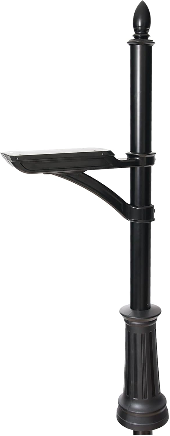 Architectural Mailboxes Hamilton Aluminum Mailbox Post, Compatibility Code F, G, H, 7510B-10, Black
