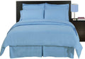Royal Hotel Bedding Cotton Duvet Cover Set Solid Blue with Down Alternative Comforter Duvet Insert, 4 Piece King Size, 600 Thread Count, Cooling, Breathable