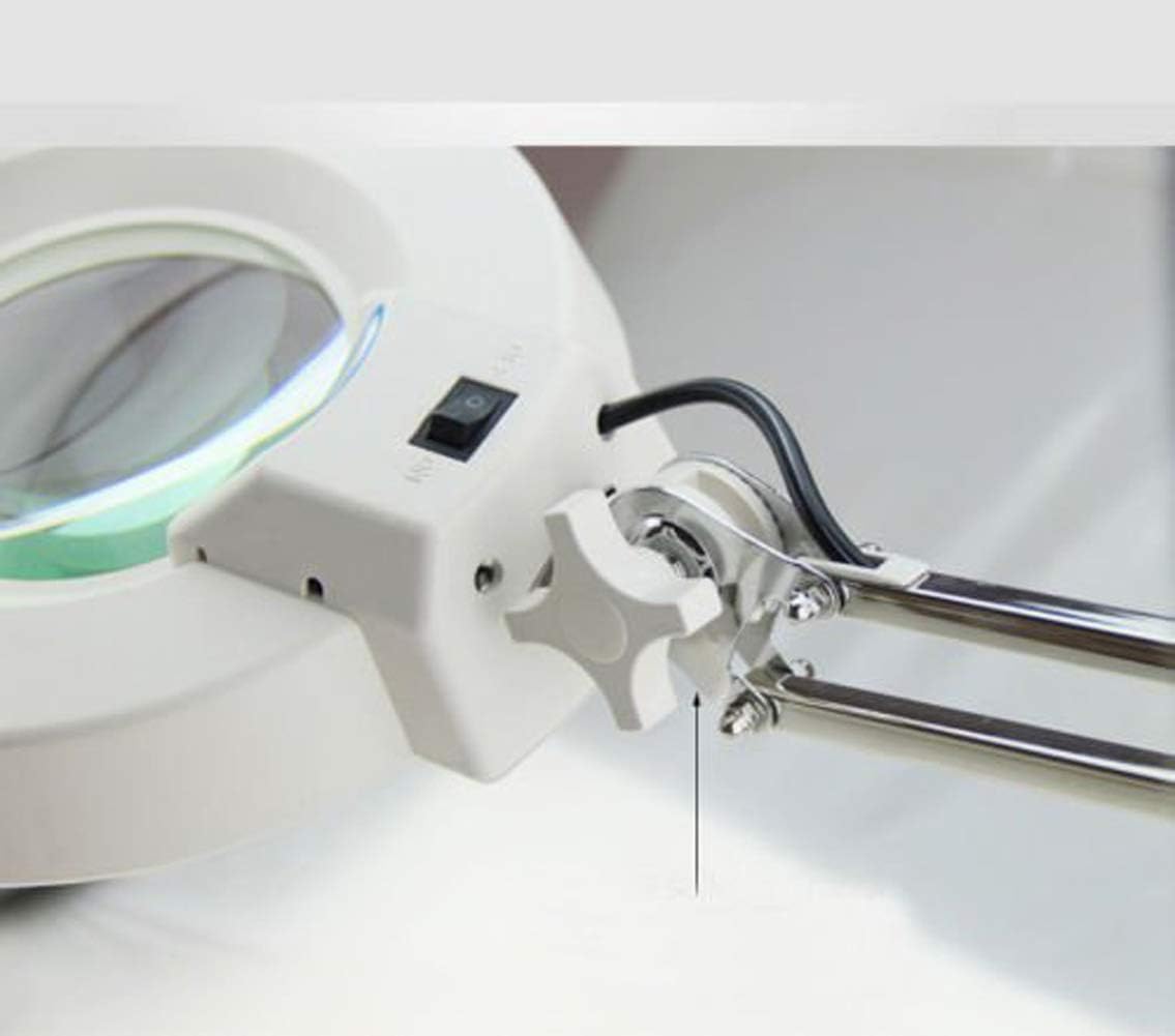 LED Desk Table Lamp Magnifier 10X Magnifying Glass Adjustable Arm Magnifier Lamp Super Bright Light for Reading Electronic Maintenance Inspection Table Craft