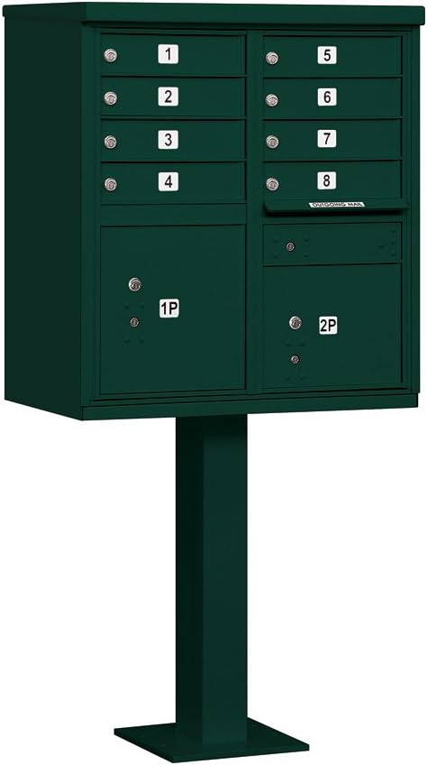 Salsbury Industries 3308GRN-U 8 A Size Doors, United States Postal Access Type I Cluster Box Unit, Green