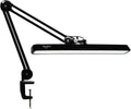 LED Architect Desk Lamp with Clamp, Metal Swing Arm 2000 Lumens Dimming Office Table Lamp for Task Work Drafting Reading Desktop, 117PCS Bright LEDs, 24W Workbench Lamp(Black)