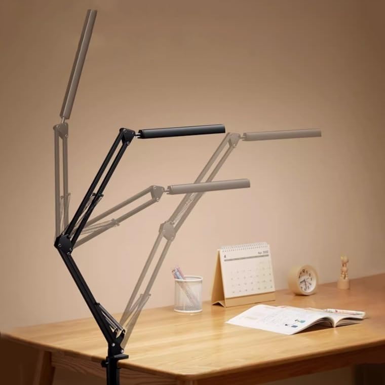 Table lamp LED Desk Lamp with Clamp, Swing Arm Metal, Foldable Eye Protection Reading Light, 3 Color Modes Stepless