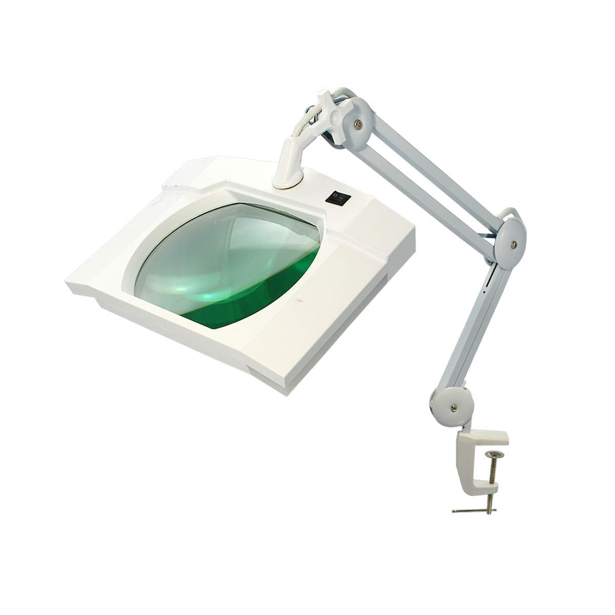 BoliOptics Glass Lens LED Magnifying Lamp, 3 Diopter, 1.75X, 7x6 inch, Hands Free Adjustable Arm with Clamp for Professionals, Repair, Reading, Crafts, White