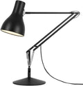 Anglepoise Type 75 Desk Lamp | Large Adjustable Matt Paint Finish Cast Iron Base Aluminum Cover Integrated Shade Switch for Home Decor Essentials Study Bedroom Office Light (Jet Black)