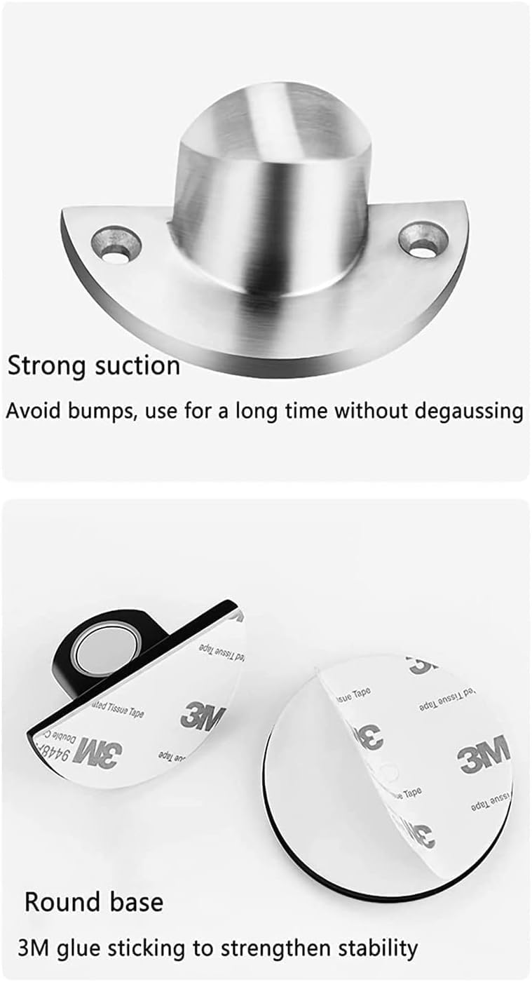 Door Stop, Magnetic Door Stops, Floor Door Stoppers,Skirting Board Buffer, Doorstops Magnetic Door Stopper,Heavy Duty Metal Door Stop Catch Holder Doorstop Floor Mounted,Self Adhesive and