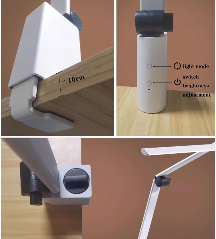GRFIT LED Desk Lamp Desk Lamp with Clamp, 18W Auto-Dimming Eye Protection LED Light, 31.4' Long Modern Table Lamp with Adjustable Arm for Reading, DIY, Drafting, Working Desk Lamps for Home Office