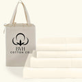 Egyptian Cotton Queen Size Sheet Set, 4Pc Bed Set, Soft & Breathable Percale Weave, Fits 10-12' Deep Pocket, Hotel-Quality 1000 Series Bed Sheets (Solid, Ivory)
