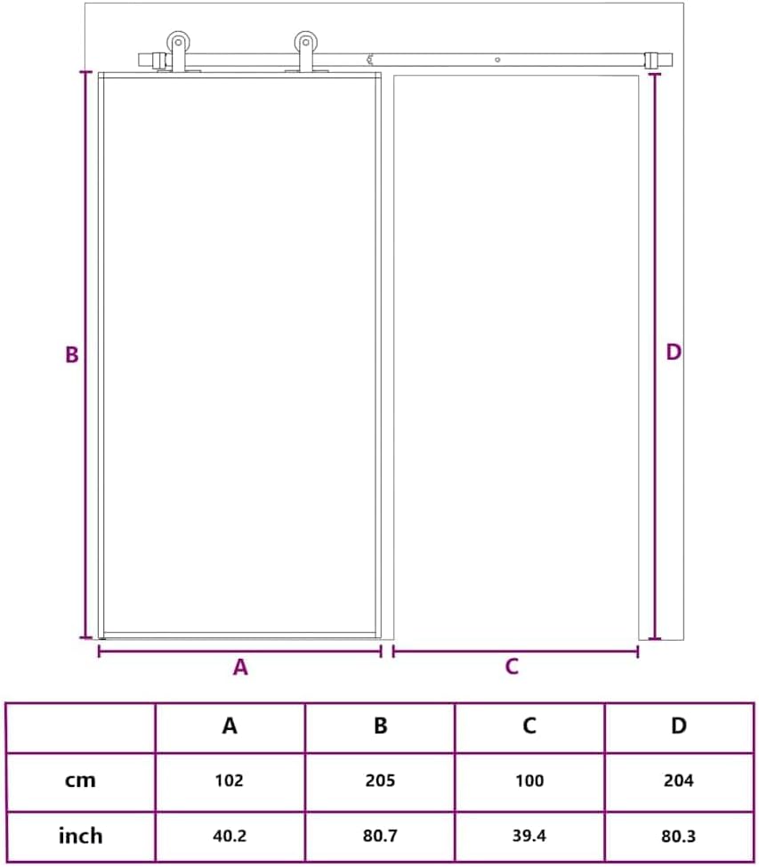 vidaXL Glass Door, Aluminum Frame Sliding Barn Door, Interior Door for Closet Kitchen, Sliding Door System, ESG Glass and Aluminum Black