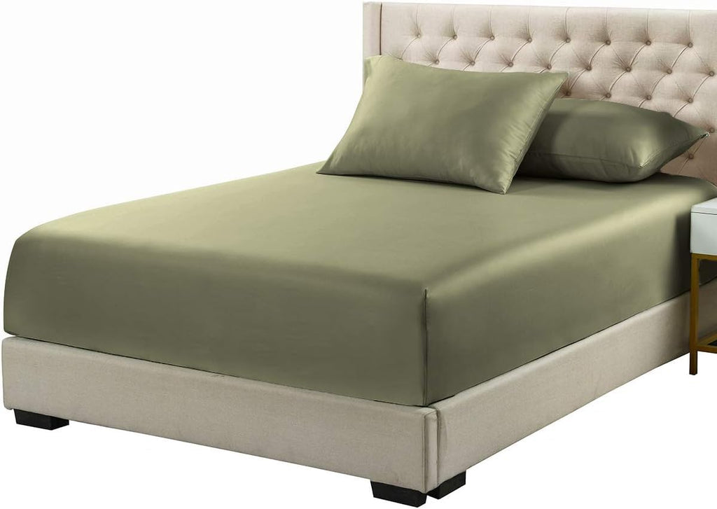 Royal Tradition Viscose from Bamboo Bed Sheets, Split California King, Solid Sage, Super Soft and Cool 5PC Sheet Set