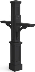 Mayne Newport Plus Double Arm Mail Post - Black - Dimensions: 8in L x 41.3in W x 56.5in H - Post & Arm Included (5814-B)