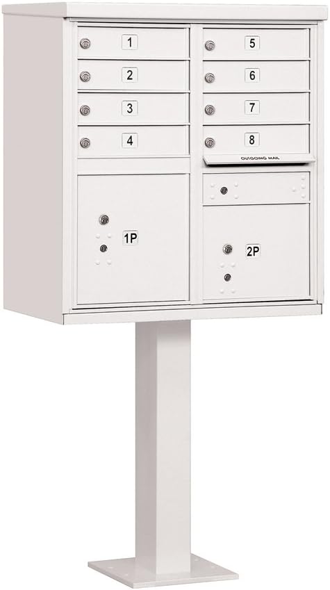 Salsbury Industries 3308WHT-U 8 A Size Doors, United States Postal Access Type I Cluster Box Unit, White