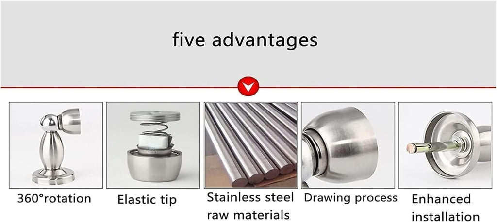Door Stop, Magnetic Door Stops, Floor Door Stoppers,Skirting Board Buffer, Doorstops Stainless Steel Magnetic Doorstop Brushed Satin Nickel,Magnetic Door Stops,Wall Floor Mounted Door Ho