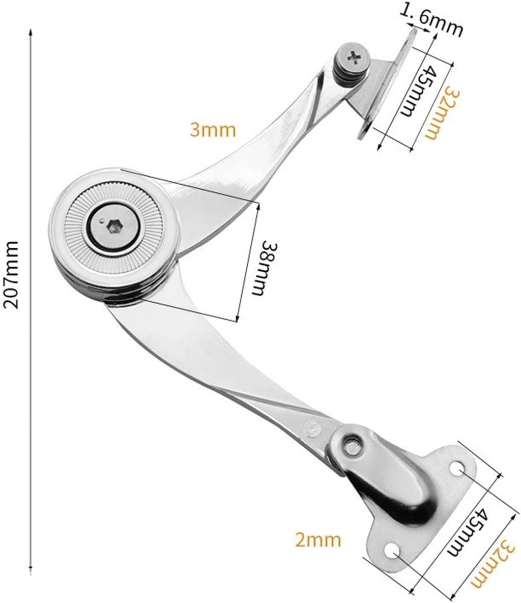 Hinges,Stainless Steel Door Hinge,T-Strap Heavy Shed, Hydraulic Randomly Stop Kitchen Cabinet Adjustable Polish Furniture Lift Up Flap Stay Support Hardware