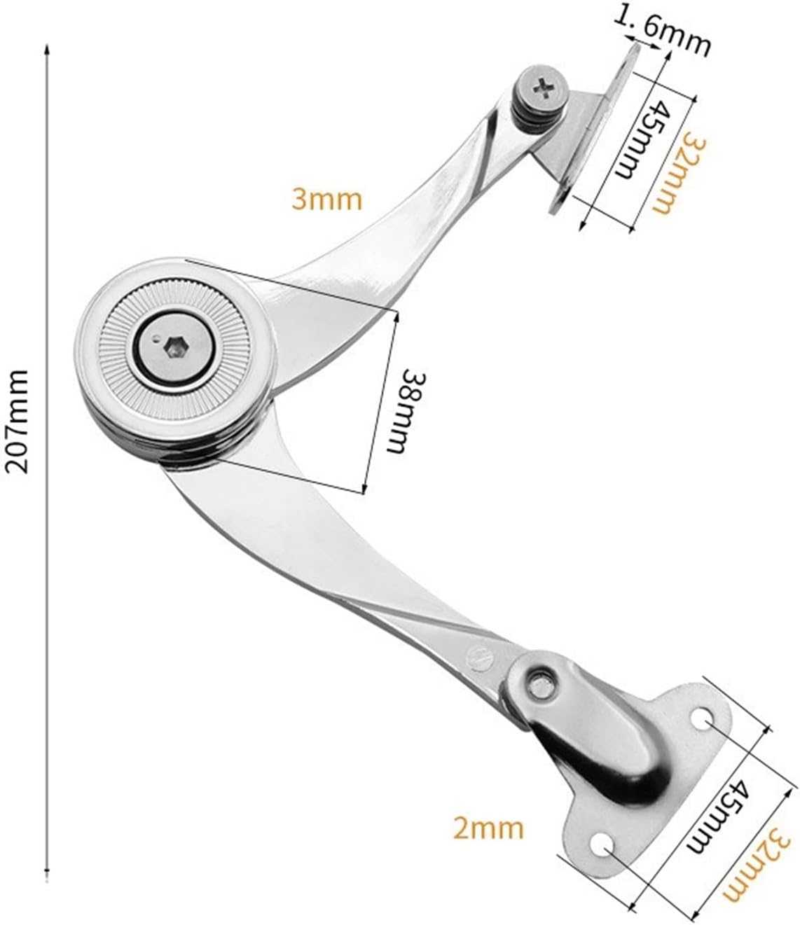 Hinges,Stainless Steel Door Hinge,T-Strap Heavy Shed, Hydraulic Randomly Stop Kitchen Cabinet Adjustable Polish Furniture Lift Up Flap Stay Support Hardware