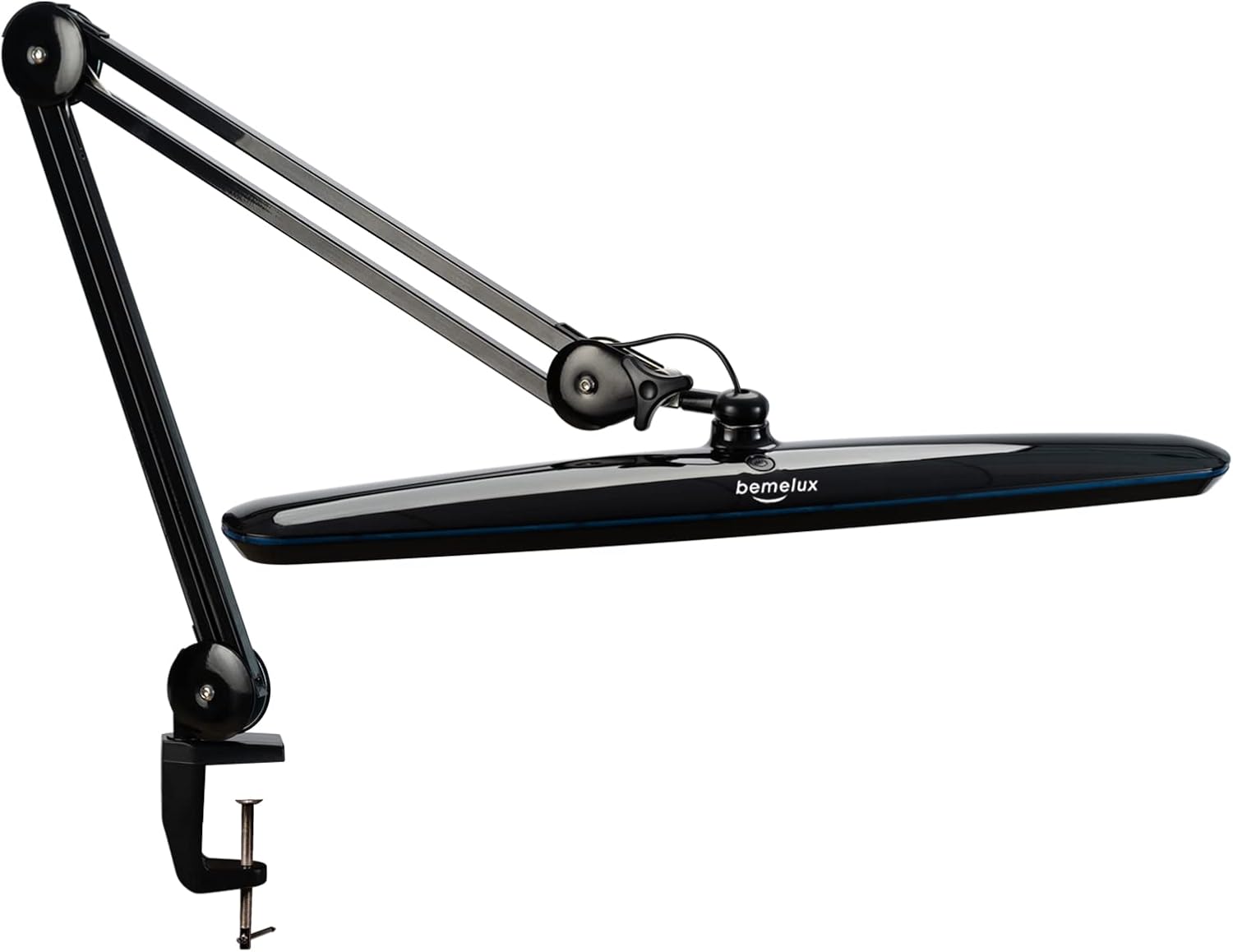 Task Lamp with Clamp, 23 Inch Lamp Head, Bright 182PCS LEDs,3 Color Temperatures, 4 Brightness Levels, Metal Swing Arm 20W 2200 Lumen Dimmable Led Desk Lamp (Black, CCT)