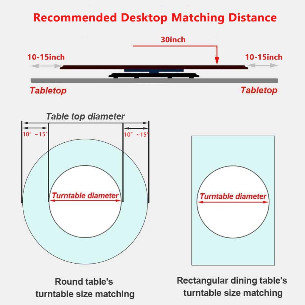 30' Glass Lazy Susan for Dining Table with 6 Rotating Wheels Table Top Centerpiece Kitchen Turntable Large Round Silent & Smooth Spin (Φ 30 Inch)