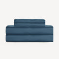 SLASHOP FURRFREE Bamboo Sheet Set - Genuine 100% Organic Viscose - Pet Hair Repellent Bedding Sheet Set for Dogs/Cats Family- Contemplating Blue Queen