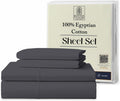 Kotton Culture 4 Pc Alaskan King Sheet Set - 100% Egyptian Cotton Premium Hotel Luxury Bedding - Sateen Weave Soft Cooling Durable Bedsheet - 16' Deep Pocket Sheets - Dark Grey