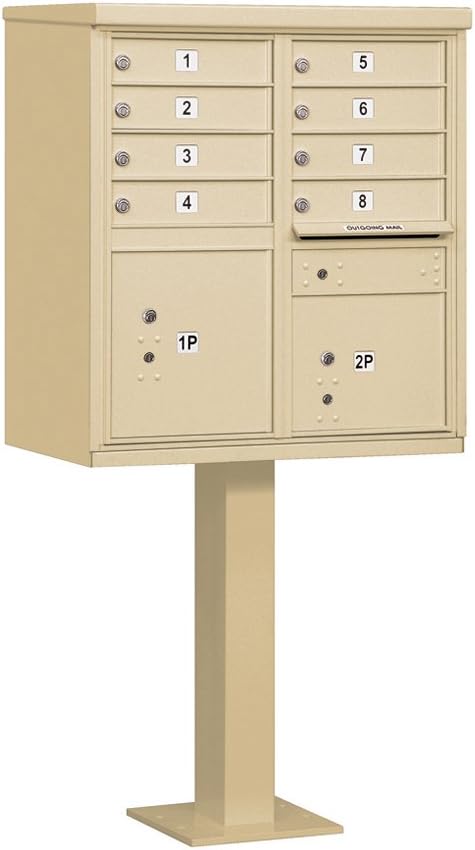 Salsbury Industries 3308SAN-U 8 A Size Doors, United States Postal Access Type I Cluster Box Unit, Sandstone